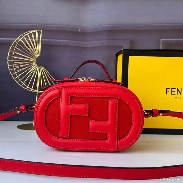 Affordable Fendi In Calf Leather O'Lock Camera Mini Red Case 0603
